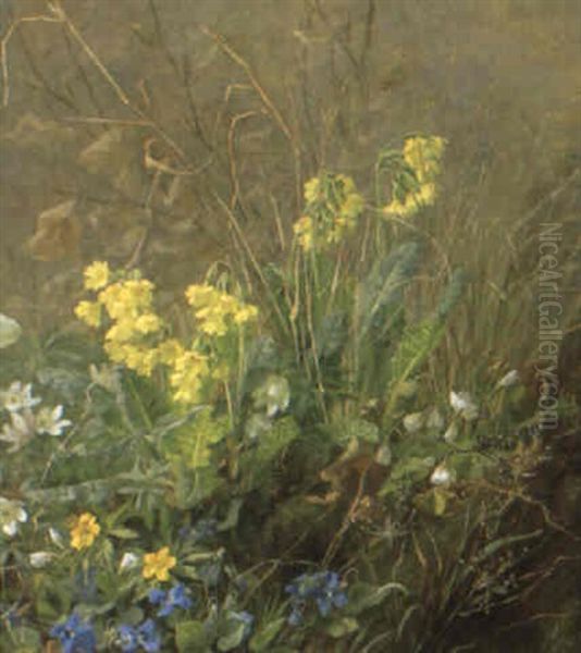 Skovbund Med Vilde Blomster Oil Painting by Anthonie Eleonore (Anthonore) Christensen