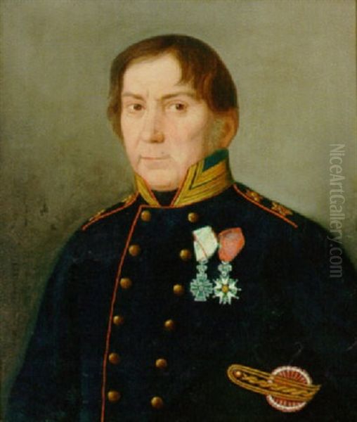 Portraet Af Krigsrad Og Rustmester Mauritz Rasmussen Schmidt Oil Painting by Christian Frederik Christensen