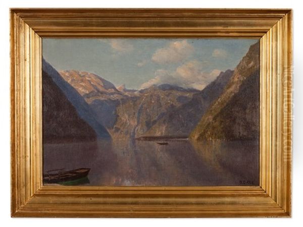 Lake Konigssee Oil Painting by Godfred Christensen