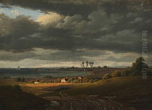 Parti Fra Middelfart Oil Painting by Godfred Christensen