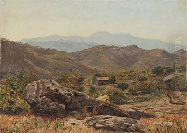 Italian Mountain Landscape by Godfred Christensen