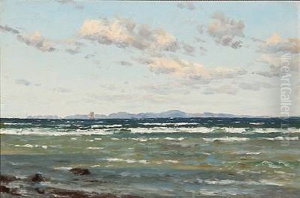 Coastal Scene Oil Painting by Godfred Christensen