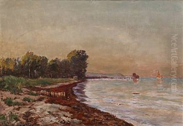 Coastal Scene From Hornbaek, Denmark Oil Painting by Godfred Christensen