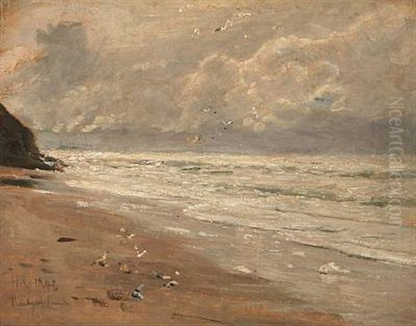 Coastal Scene From Rubjerg Knude, Denmark Oil Painting by Godfred Christensen