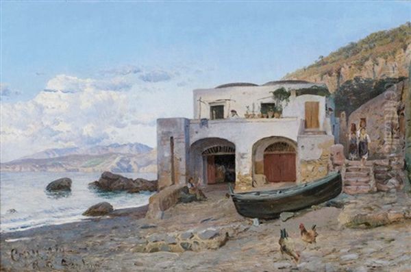 Capri Oil Painting by Godfred Christensen