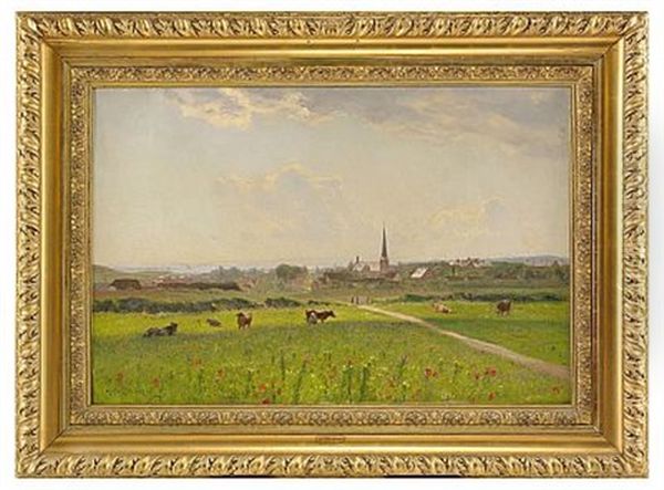 Utsikt Over Nyborg Pa Fyn - Danmark Oil Painting by Godfred Christensen