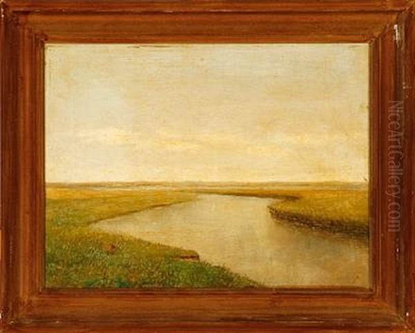 Scene From Karup Stream, Denmark (study) by Godfred Christensen