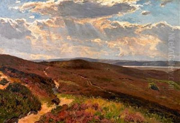 Landscape With A Person Oil Painting by Godfred Christensen