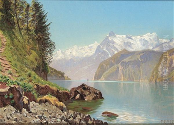 Vierwaldstatter-see Oil Painting by Godfred Christensen