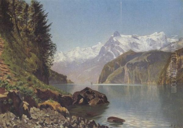 Vierwaldstattersee Oil Painting by Godfred Christensen