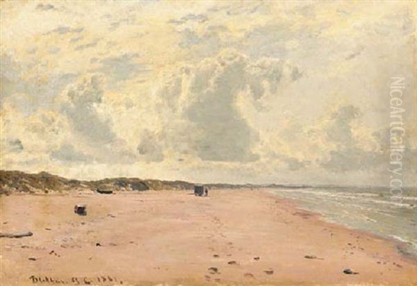 Blokhus Beach Oil Painting by Godfred Christensen