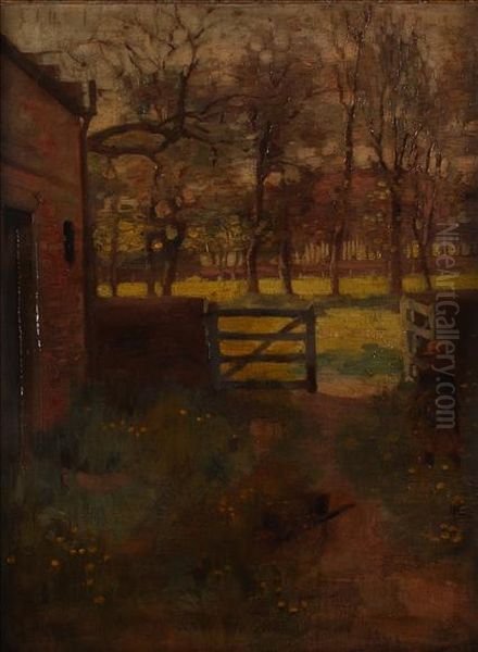 The Field Gate Oil Painting by James Bell Anderson