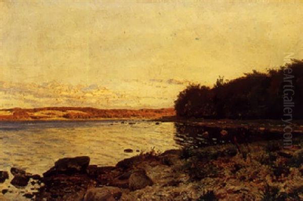 Fjordparti Oil Painting by Godfred Christensen