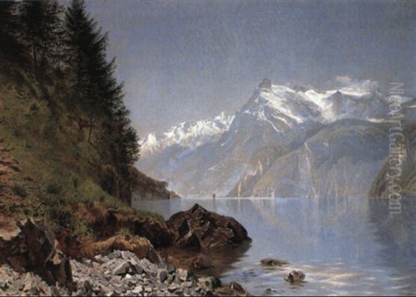 Fruhlingstag Am Vierwaldst,tter See Oil Painting by Godfred Christensen