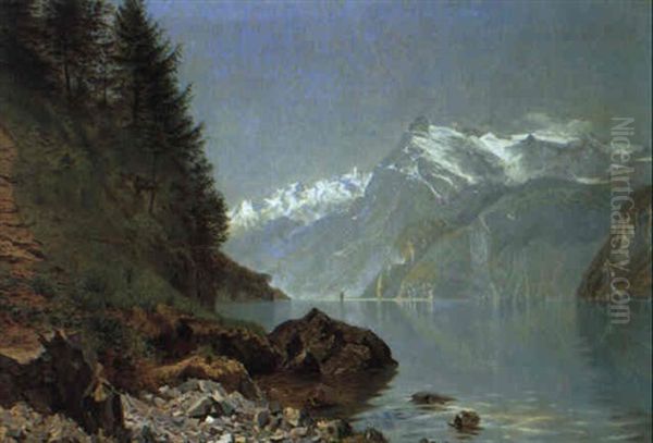 Vierwaldst,ttersee Oil Painting by Godfred Christensen