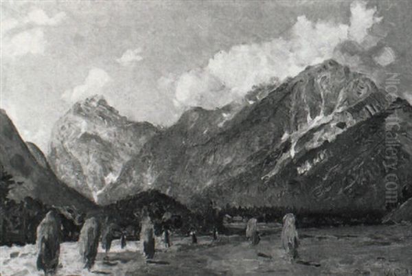 Heuernte Im Gebiet Des Achensee Oil Painting by Godfred Christensen