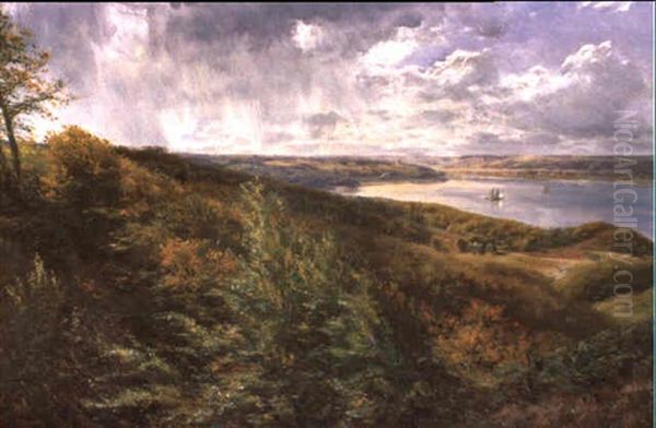 Blick Auf Munkebjerg Mit Vejlefjord Oil Painting by Godfred Christensen