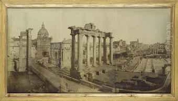 A Large Photographic View Of The Forum, Rome Oil Painting by James Isaac Atkinson Anderson