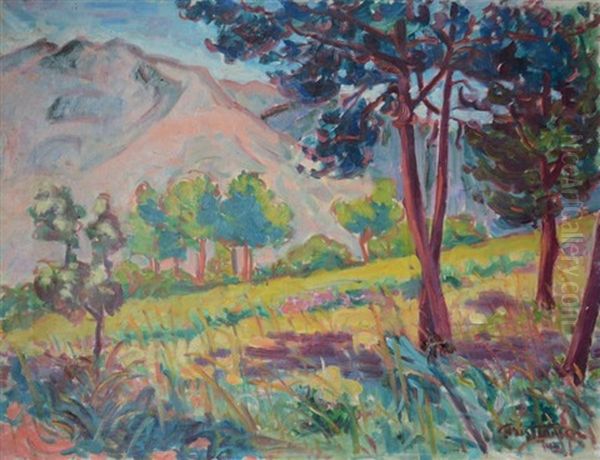 Paysage Montagneux, 1943 Oil Painting by Hans Christiansen