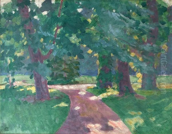 Parklandschaft Biebricher Park, 20. Jahrhundert Oil Painting by Hans Christiansen