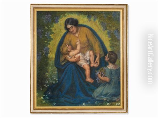 Mother And Child Oil Painting by Hans Christiansen