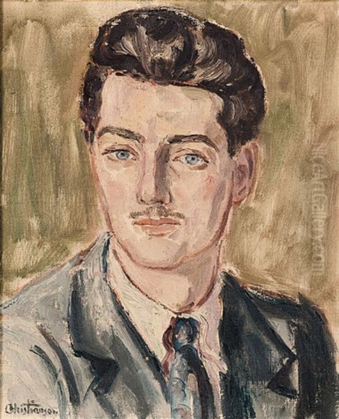 Portrait Eines Jungen Mannes, Wohl /fruhe 40er Jahre by Hans Christiansen