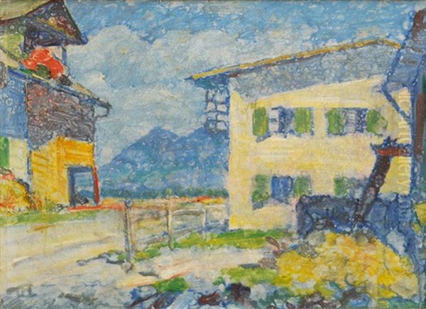 Street In Oberstdorf by Hans Christiansen