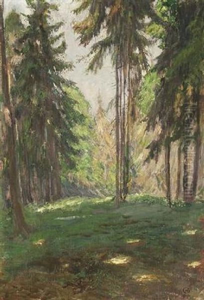 Im Tannenwald Oil Painting by Hans Christiansen