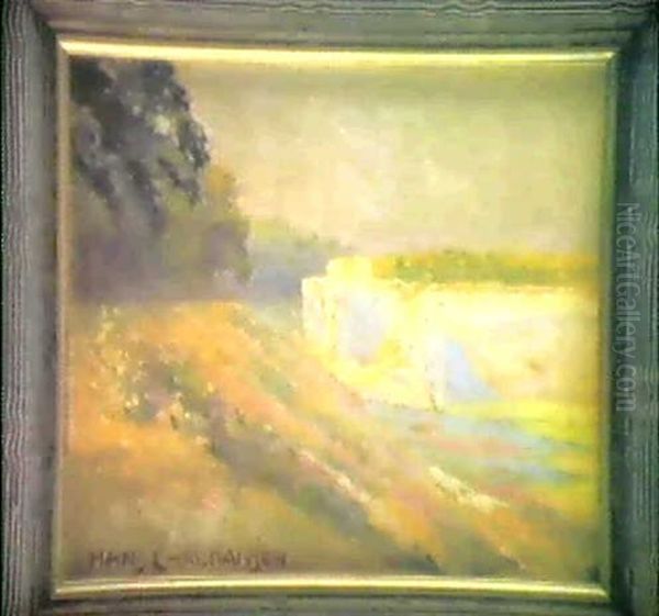 Landschaftsszene Mit Verfallenem Bauwerk Oil Painting by Hans Christiansen