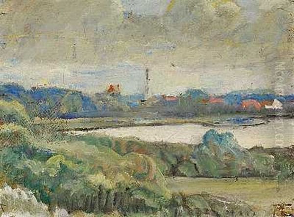 Parti Fra Lyngby Oil Painting by Poul S. Christiansen