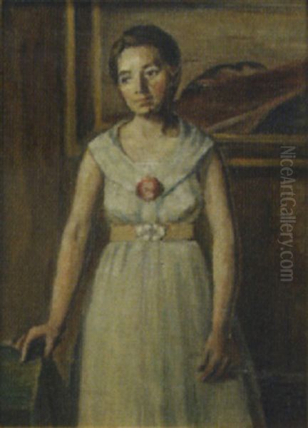 Portraet Af Kvinde Oil Painting by Poul S. Christiansen