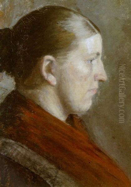 Portraet Af Anna Ancher (?) Oil Painting by Poul S. Christiansen