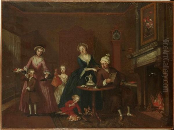 La Distribution Des Cadeaux A La Saint Nicolas Dans La Famille Imperiale Oil Painting by Marie (Archduchess) Christine