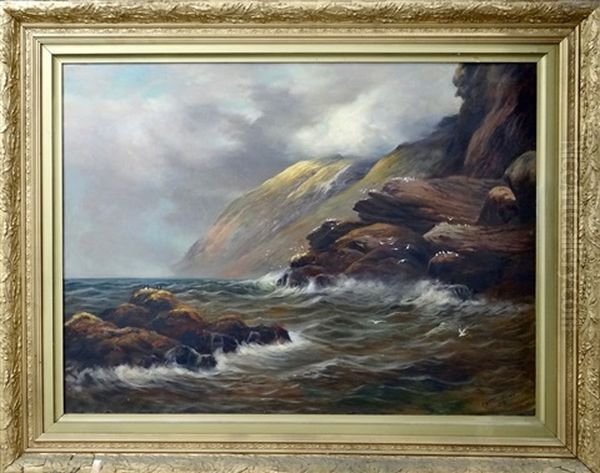 Otago Coast Oil Painting by Ernest William Christmas