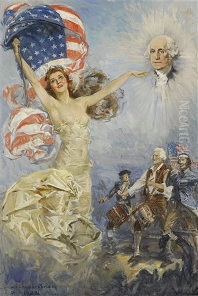 Father Of His Country Oil Painting by Howard Chandler Christy