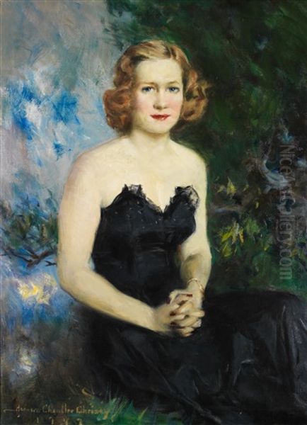 Portrait De Femme Oil Painting by Howard Chandler Christy