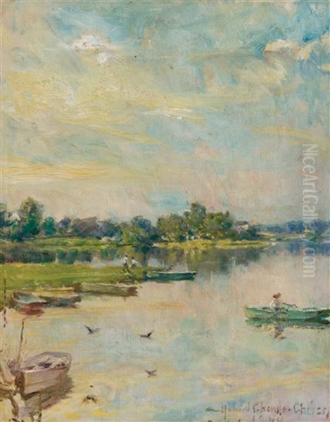 Afternoon On The Lake Oil Painting by Howard Chandler Christy