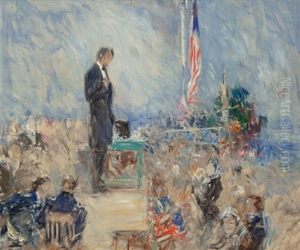 Abraham Lincoln At Gettysburg Oil Painting by Howard Chandler Christy