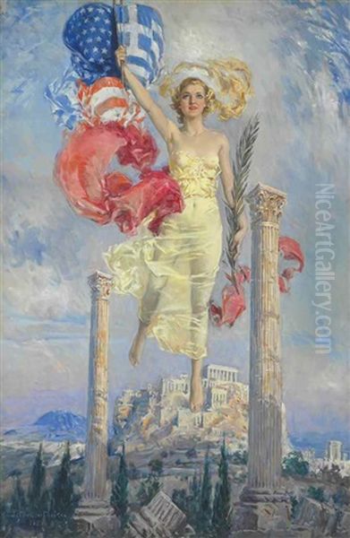 Greek-american Alliance Oil Painting by Howard Chandler Christy