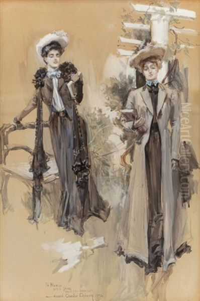 The Girl Looked At Her And Passed On, Harper's Monthly Magazine Story Illustration, March 1903 Oil Painting by Howard Chandler Christy