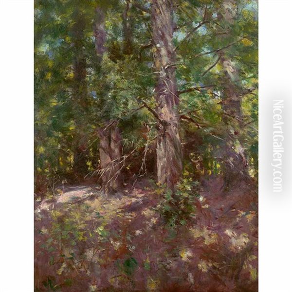 Woodland Scene Oil Painting by Howard Chandler Christy