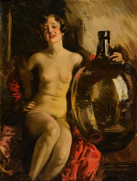 Nude With Jug Oil Painting by Howard Chandler Christy