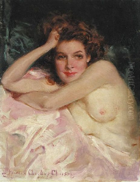 A Nude Woman In Repose Oil Painting by Howard Chandler Christy