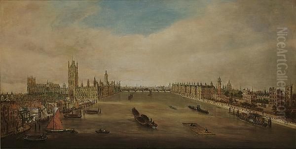 A View Of Westminster Oil Painting by John Macvicar Anderson