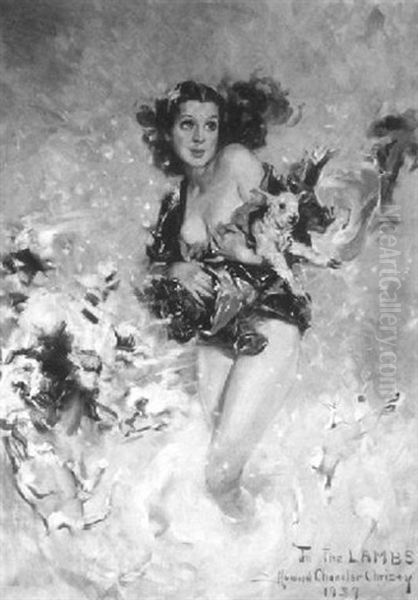 To The Lambs Oil Painting by Howard Chandler Christy