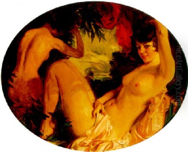 Nude Bathers Oil Painting by Howard Chandler Christy