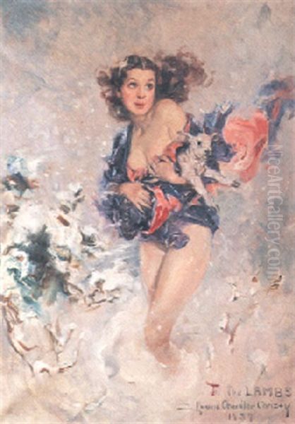 To The Lambs Oil Painting by Howard Chandler Christy