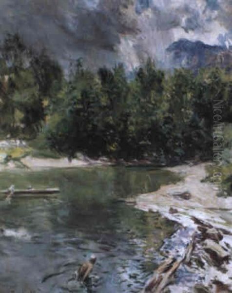 The Bathing Pool Oil Painting by Howard Chandler Christy