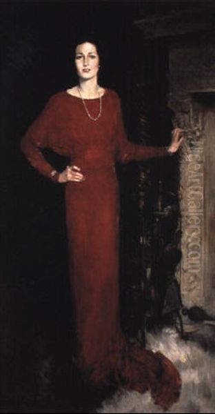 Portrait Of Mrs. Jane Bingham by Howard Chandler Christy