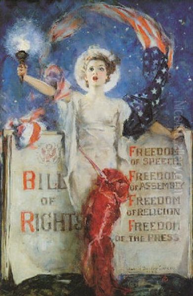 Bill Of Rights Oil Painting by Howard Chandler Christy